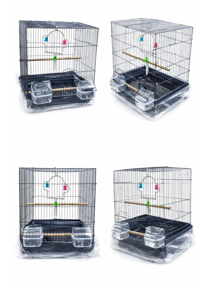 روز قفص معدني صغير للببغاء والطيور الصغيرة - أسود - Image 2